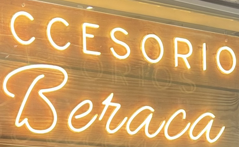 Custom neon sign in shop